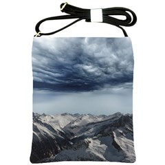Mountain Landscape Sky Snow Shoulder Sling Bags by Celenk
