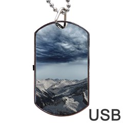 Mountain Landscape Sky Snow Dog Tag Usb Flash (one Side) by Celenk