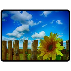 Sunflower Summer Sunny Nature Double Sided Fleece Blanket (large)  by Celenk