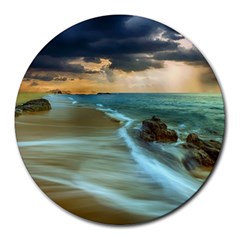 Beach Shore Sand Coast Nature Sea Round Mousepads