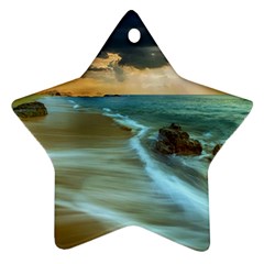 Beach Shore Sand Coast Nature Sea Ornament (star) by Celenk