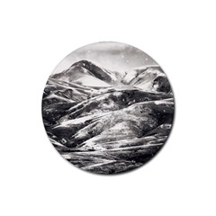 Mountains Winter Landscape Nature Rubber Coaster (round)  by Celenk