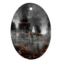 Destruction War Conflict Explosive Ornament (oval) by Celenk