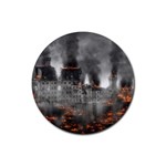 Destruction War Conflict Explosive Rubber Round Coaster (4 pack)  Front