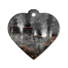 Destruction War Conflict Explosive Dog Tag Heart (one Side) by Celenk