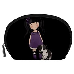 Dolly Girl And Dog Accessory Pouches (large)  by Valentinaart