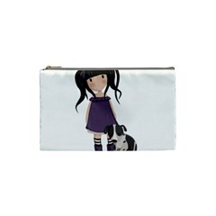 Dolly Girl And Dog Cosmetic Bag (small)  by Valentinaart