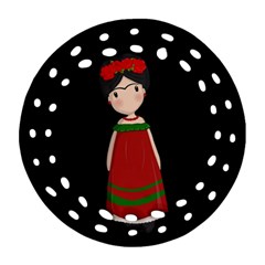 Frida Kahlo Doll Ornament (round Filigree) by Valentinaart