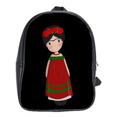 Frida Kahlo Doll School Bag (xl) by Valentinaart