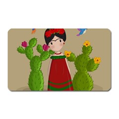 Frida Kahlo Doll Magnet (rectangular) by Valentinaart