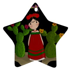 Frida Kahlo Doll Ornament (star) by Valentinaart
