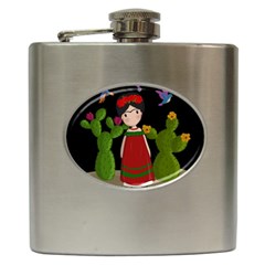 Frida Kahlo Doll Hip Flask (6 Oz) by Valentinaart