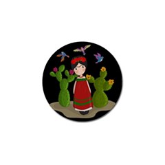 Frida Kahlo Doll Golf Ball Marker by Valentinaart