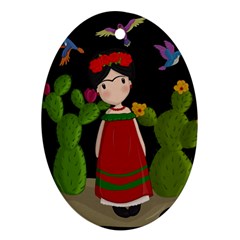 Frida Kahlo Doll Oval Ornament (two Sides) by Valentinaart