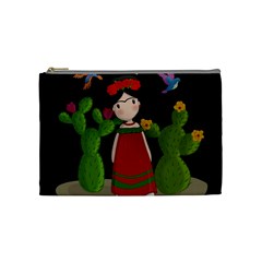 Frida Kahlo Doll Cosmetic Bag (medium)  by Valentinaart