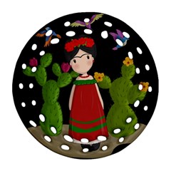 Frida Kahlo Doll Ornament (round Filigree) by Valentinaart