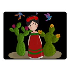 Frida Kahlo Doll Double Sided Fleece Blanket (small)  by Valentinaart