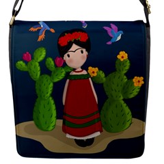 Frida Kahlo Doll Flap Messenger Bag (s) by Valentinaart