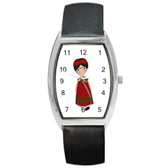 Frida Kahlo Doll Barrel Style Metal Watch by Valentinaart