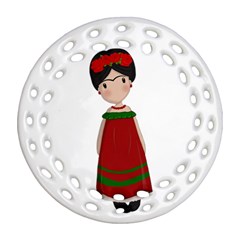 Frida Kahlo Doll Round Filigree Ornament (two Sides) by Valentinaart