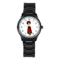 Frida Kahlo Doll Stainless Steel Round Watch by Valentinaart