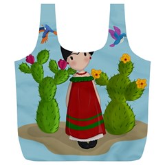 Frida Kahlo Doll Full Print Recycle Bags (l)  by Valentinaart
