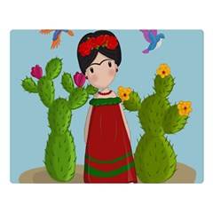 Frida Kahlo Doll Double Sided Flano Blanket (large)  by Valentinaart