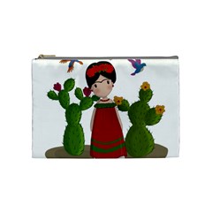 Frida Kahlo Doll Cosmetic Bag (medium)  by Valentinaart