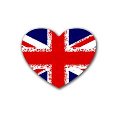 Union Jack London Flag Uk Rubber Coaster (heart)  by Celenk