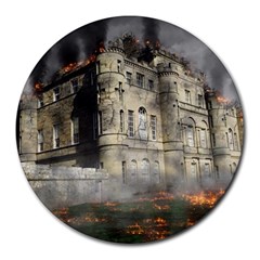 Castle Ruin Attack Destruction Round Mousepads