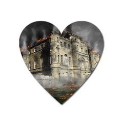 Castle Ruin Attack Destruction Heart Magnet by Celenk