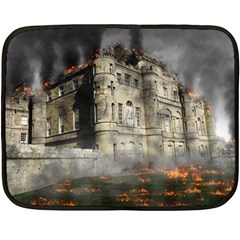 Castle Ruin Attack Destruction Double Sided Fleece Blanket (mini)  by Celenk