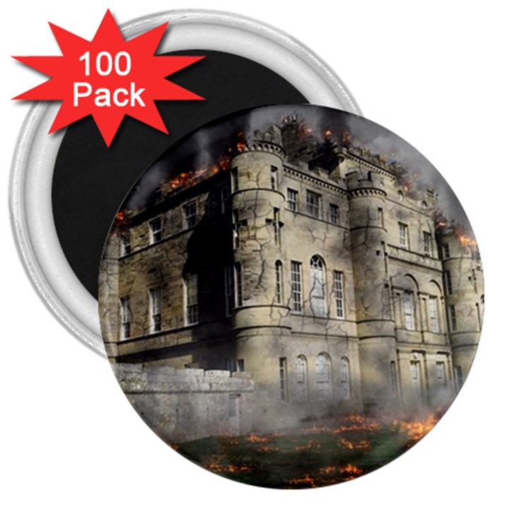 Castle Ruin Attack Destruction 3  Magnets (100 pack)