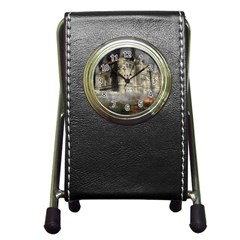 Castle Ruin Attack Destruction Pen Holder Desk Clocks