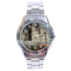 Castle Ruin Attack Destruction Stainless Steel Analogue Watch by Celenk