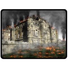 Castle Ruin Attack Destruction Double Sided Fleece Blanket (large)  by Celenk