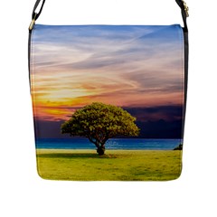 Tree Sea Grass Nature Ocean Flap Messenger Bag (l)  by Celenk