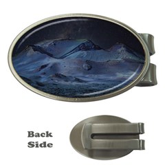 Landscape Night Lunar Sky Scene Money Clips (oval) 