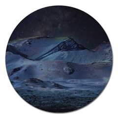 Landscape Night Lunar Sky Scene Magnet 5  (round) by Celenk