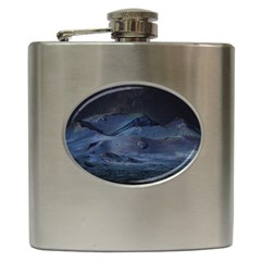 Landscape Night Lunar Sky Scene Hip Flask (6 Oz) by Celenk