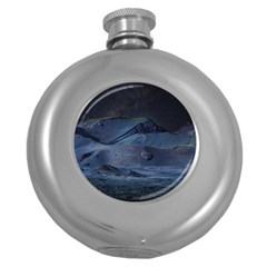 Landscape Night Lunar Sky Scene Round Hip Flask (5 Oz) by Celenk