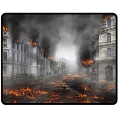 Armageddon Destruction Apocalypse Double Sided Fleece Blanket (medium)  by Celenk