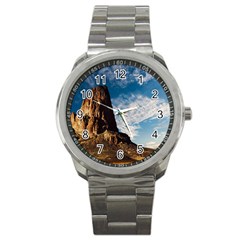 Mountain Desert Landscape Nature Sport Metal Watch by Celenk