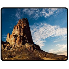 Mountain Desert Landscape Nature Double Sided Fleece Blanket (medium)  by Celenk