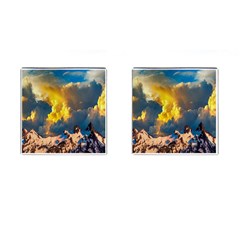 Mountains Clouds Landscape Scenic Cufflinks (square)