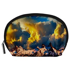 Mountains Clouds Landscape Scenic Accessory Pouches (large)  by Celenk