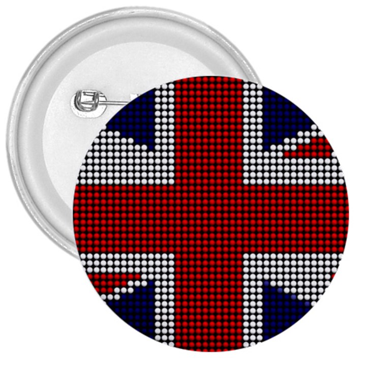Union Jack Flag British Flag 3  Buttons