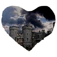 Castle Building Architecture Large 19  Premium Flano Heart Shape Cushions