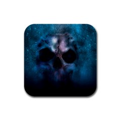 Skull Horror Halloween Death Dead Rubber Square Coaster (4 Pack)  by Celenk