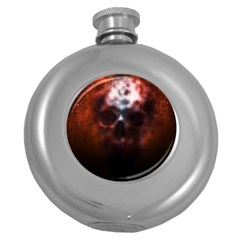 Skull Horror Halloween Death Dead Round Hip Flask (5 Oz) by Celenk